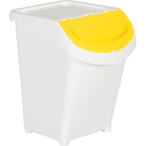 Poubelles empilables avec couvercles 3 pcs blanc PP 120 L CFW966962 (1/5)