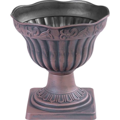 Blumentopf Strend Pro Antik, mit Untersetzer, 30x30 cm, kupferfarben, Metallic-Effekt