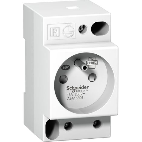 Prise de courant modulaire 16A 2P+T standard français 250V - A9A15306