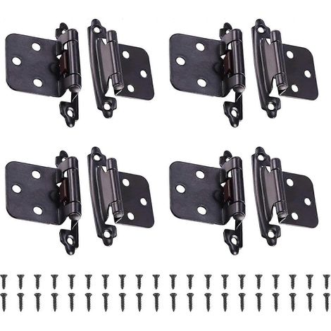 Charnière en acier inoxydable (lot de 8), charnière de porte de placard avec vis, charnière de meuble en acier inoxydable, fo (1/5)