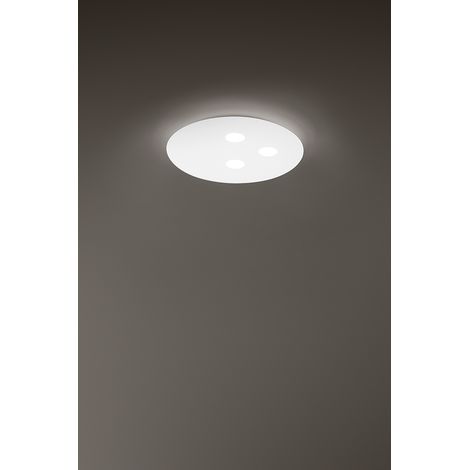 Plafonnier Led Moderne En Métal Blanc Mat 48W 3840Lm, Lumière Chaude 3000K, Design Mince À Suspension Intérieur - Diamètre 50Cm - Marque Perenz (1/3)