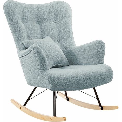 Mecedora Clovis 105, Baloo 2086, 101x76x101cm, Tapiz, Chapa de madera natural, De madera, Metálico