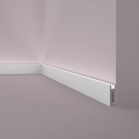 Battiscopa NMC IL10 WALLSTYL Noel Marquet modanatura tipo stucco illuminazione indiretta con diffusore luce design moderno grigio 2 m