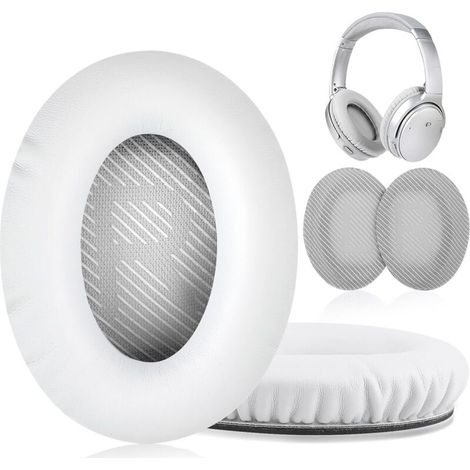 FLITICoussinets d'oreille compatibles Bose QC35, QC25, QC15, AE2 – Blanc, mousse souple, lot de 2 (1/5)