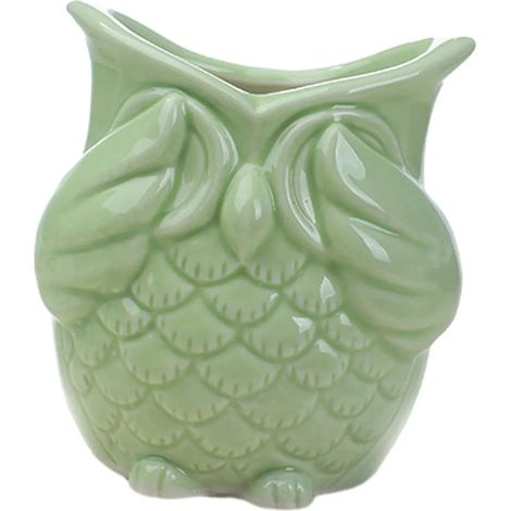 Pot de fleurs en céramique en forme de hibou japonais, sans effet visuel (1/5)