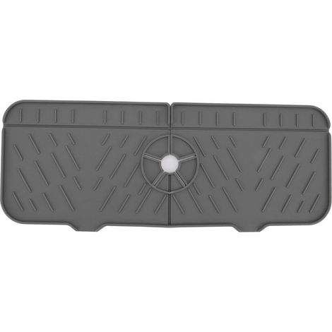Tapis de Lavabo en Silicone Réutilisable Absorbant pour Évier Cuisine Salle de Bain Gris
