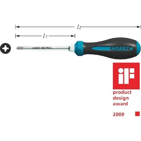 Destornillador Hazet 802-ph3 150 mm ergonómico antideslizante