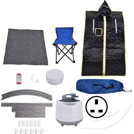 Coffre de sauna portable 2.0L 1000W 9 vitesses télécommande durable multifonction mini sauna à domicile avec prise UK AC 220‑240V (1/5)