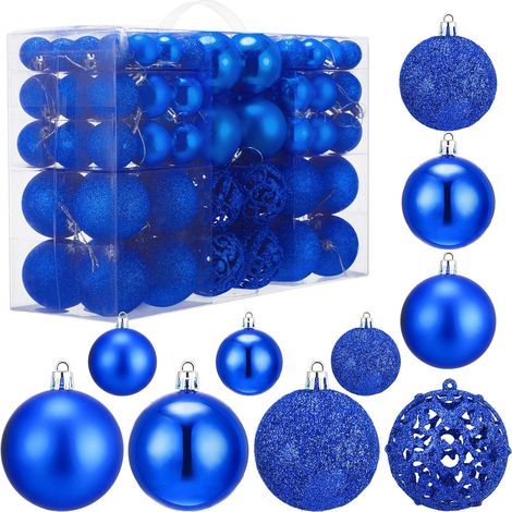 Christmas decorative balls with hanging rings, a set of 100 (royal blue),It is the ideal choice for you.