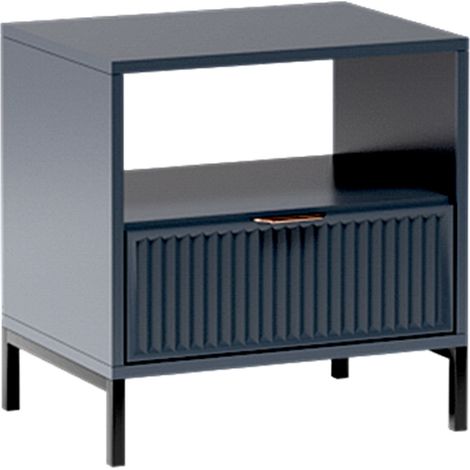 AX LIVING Blauer Nachttisch mit Schublade Berlinette7 54,4x55,1x40,6cm
