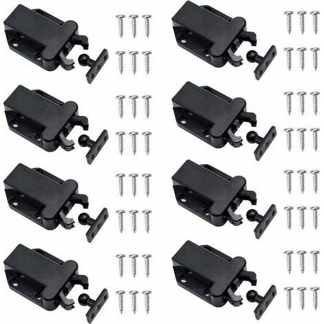 Set mit 8 berührungsempfindlichen, nichtmagnetischen Türriegeln für Möbel-, Schrank- und Schranktüren, schwarz, 68 x 42,2 x 17 mm (1/5)