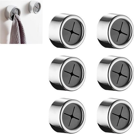 Toallero para colgar en la puerta, soporte para toallas de cocina, soporte para toallas de primera calidad, autoadhesivo, no requiere taladrar (Juego de 6) (1/5)