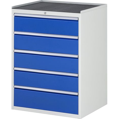 Rau Schubladenschrank m. Anti-Rutsch-Matte 5 Schubl.-XL 4x180 1x210mm (1/5)