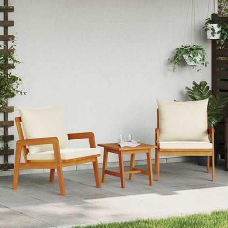 Bistrogarnitur mit Kissen 3 pcs Braun Massivholz Akazie