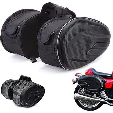 Motorrad Satteltaschen erweiterbar 36-58L mit Regenschutz und reflektierendem Design (1/5)