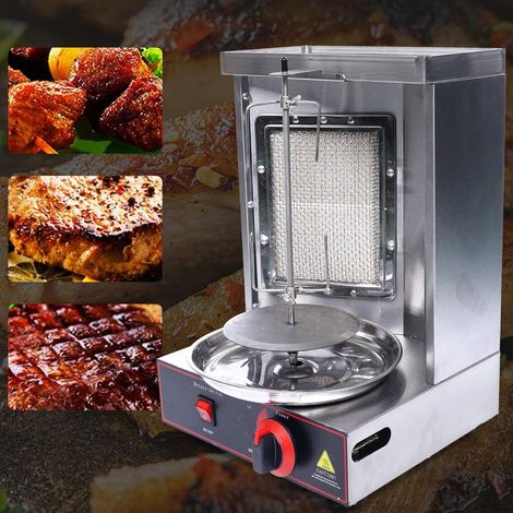 2000W Edelstahl Döner Kebab Maschine Gas Döner Kebab Maschine Grillmaschine mit zwei Heizmethoden&Anpassung Temperatur Vertikaler Grill Elektrogrill für Hotels Restaurants Snack Bars