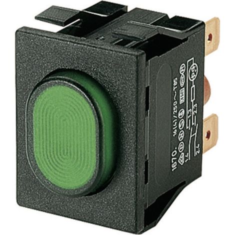 Marquardt 1670.5202 1670.5202 Druckschalter 250 V/AC 16 A 2 x Ein/Aus rastend Grün (L x B x H) 33 x