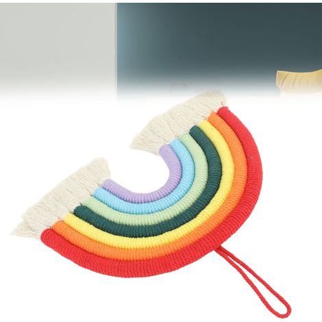 Arco de pared de macramé arcoíris BZ-701, 7 colores, decoración de pared tejida a mano con flecos para decoración del hogar y de fotos. (1/5)
