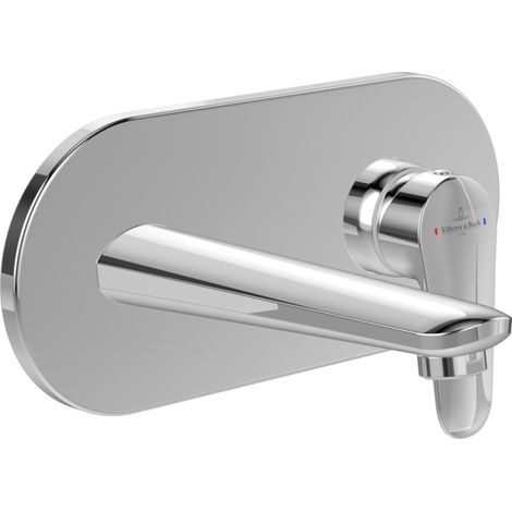 VILLEROY ET BOCH O.novo Start Mezclador de lavabo de pared con vaciador Push Open cromo