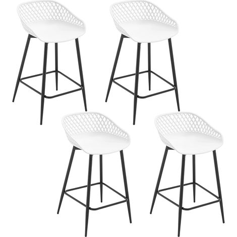 WOLTU 4x Bar Stools Breakfast Counter Chairs Bar Chairs Modern Stools for Kitchen Home Bar, White (1/5)