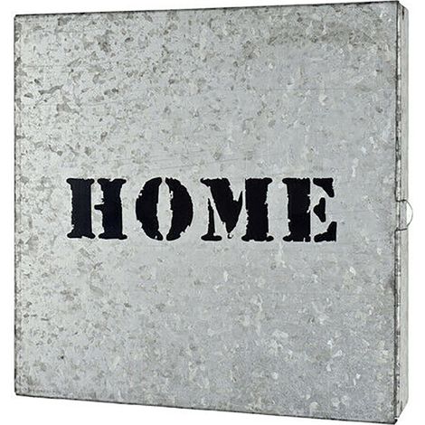Boîte à clés / étagère murale à clés en métal zingué - Longueur 25 x Hauteur 25 x Profondeur 5 cm -PEGANE- (1/2)