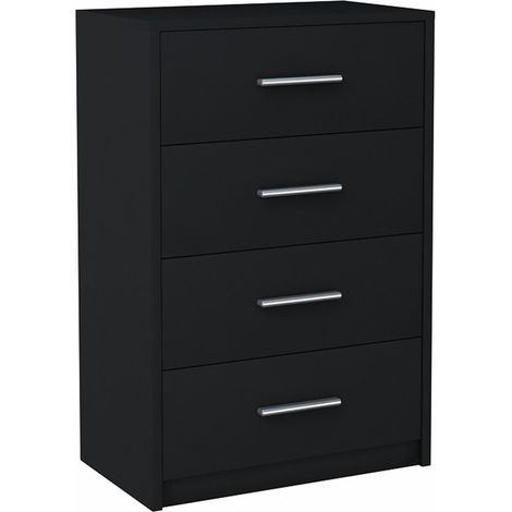Cassettiera BODO 60cm 4S NERO ripiano 4 cassetti