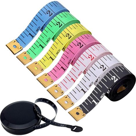 8 Pièces Metre Ruban 1.5m 60 Pouce,Mètres à Ruban pour Couturier Double Face, Mètre Ruban pour Mesures Corporelles (1/5)