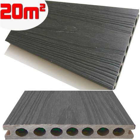 Listone WPC 3D SUPRAM HD 20m² co-estruso per pavimentazione decking colore Grigio effetto legno 138x2200mm spessore 22mm (1/5)