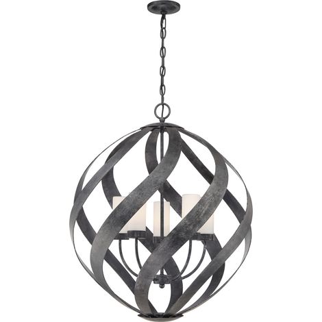 Elstead Quoizel Blacksmith Plafonnier suspendu sphérique noir ancien, IP44 (1/5)