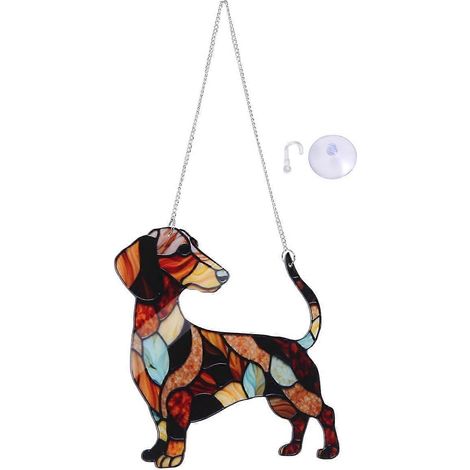 Décoration de fenêtre Teckel, Chien, Cadeau pour amoureux des chiens, Décoration de fenêtre Teckel en acrylique, Cadeau pour amoureux des Teckels B (1/4)