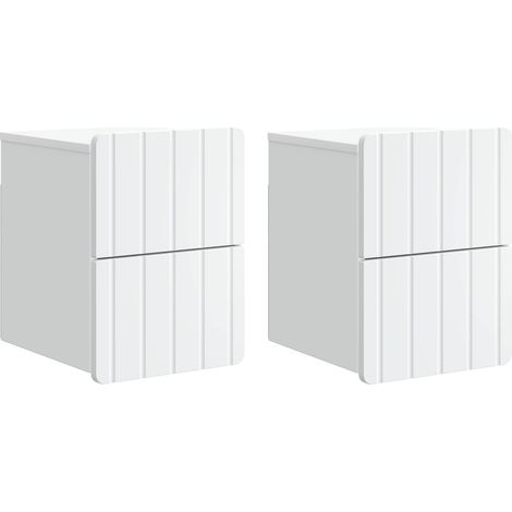 Mesita de Noche de Pared con cajón 2 pcs 33 x 34,5 x 43 cm