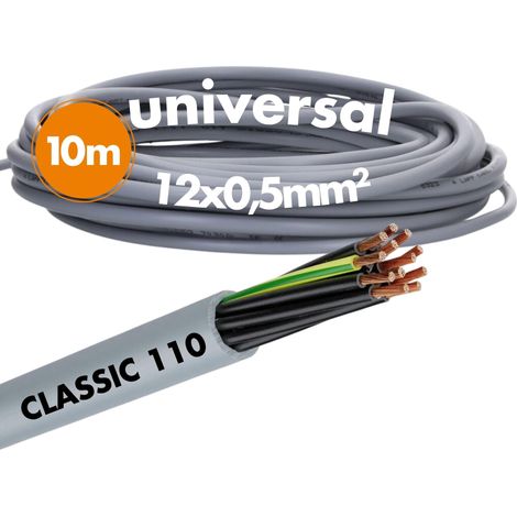 Lapp 1119012 Oliflex Classic 110 - Cavo di controllo in PVC, 12 x 0,5 mm², cavo di controllo a 12 fili, cavo guaina 12 G0,5 mm² con conduttore di protezione verde e giallo