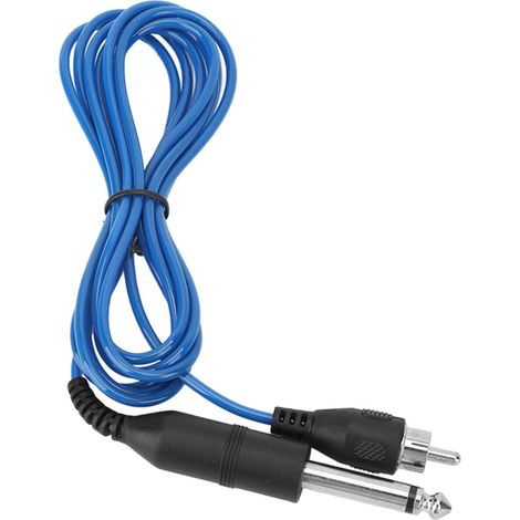 Câble d'alimentation silicone pour machine à tatouage, connecteurs RCA droits, bleu, câble secteur tatouage (1/5)