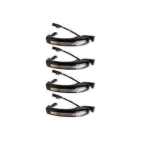 Poignée de porte intelligente noire et chromée (4 pièces) pour voitures (2007-2015) - Références : 4L0837205A et 4L0837207A - Poignée de porte extérieure avec bouton de clé