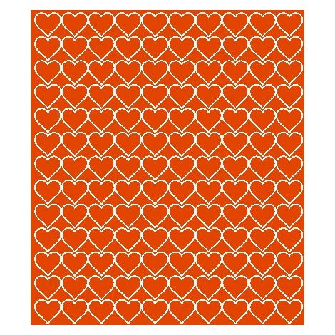 Valentinstag-Herzaufkleber, 2 cm, 130 Stück, orange matt