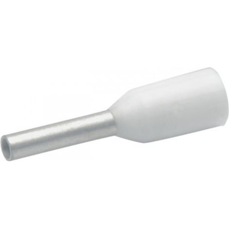 100 embouts de câblage isolés blanc 0,5mm² 8mm (169/8)
