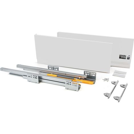 Emuca Außenschublade Concept 30Kg Höhe 185mm, Tiefe 400mm, Stahl, Weiß lackiert