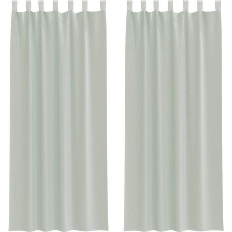 Maison Exclusive - Voile Vorhänge mit Schlaufen 2 Stk. Hellgrau 1