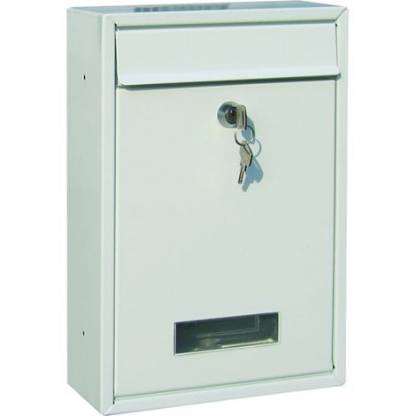 TrendLine Briefkasten Metall 21,5 x 8,8 x 32 cm Postkasten weiss