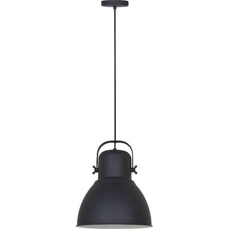 Lampe de plafond suspendue E27 noire 320mm