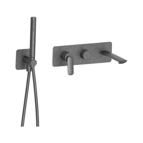 Façade bain/douche encastrée 2 sorties Métal Brossé - CRISTINA ONDYNA FL10277 (1/2)