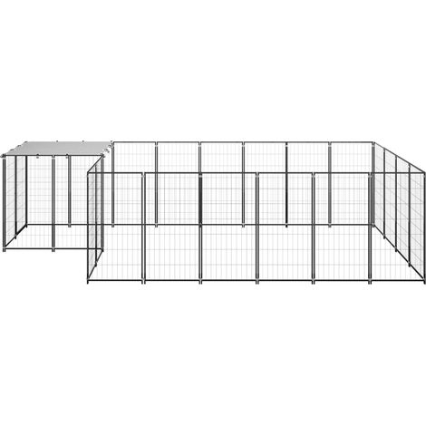 INLIFE Chenil Noir 8,47 m² Acier (1/5)