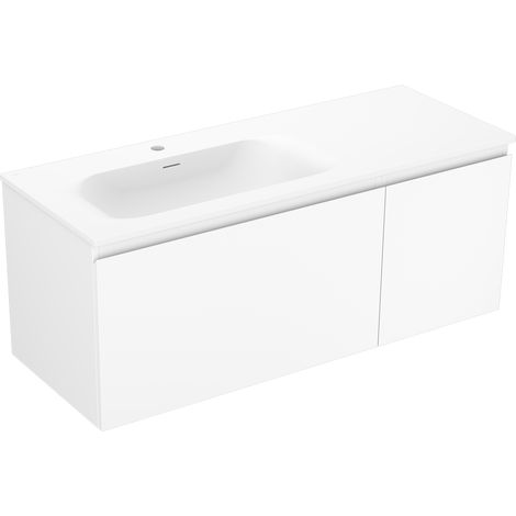 Mexen Orio 120 cm Badezimmerschrank mit linkem Waschbecken Vela, 1S, 1D, weiß matt - 91A13-12047-3-BBFF01-W23L01 (1/5)
