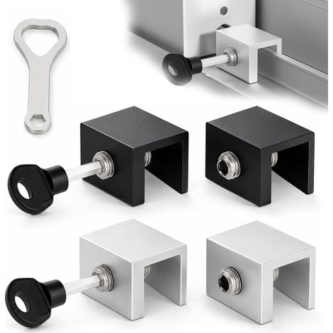 4 PCS Verrou Baie Coulissante 10mm,Sécurité Enfants et Prévention Vol,Fermeture Baie Vitrée Coulissante,Bloque Porte Coulissante Réglable,Verrou Porte Coulissante et Serrure Baie Vitrée Coulissante (1/5)