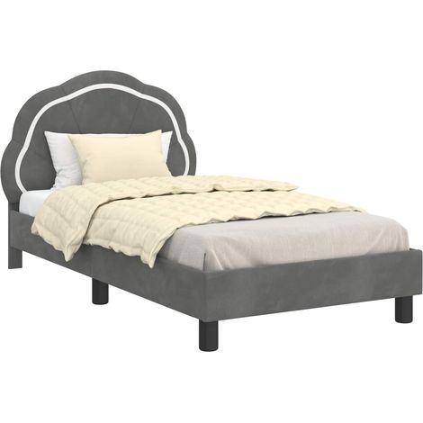 Maison Exclusive - Kinderbettgestell mit Kopfteil Dunkelgrau 80 x