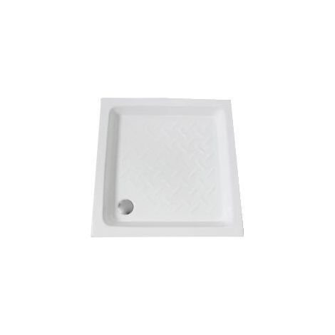 ONDEE ZEN - Receveur de douche CERA - Picots Antidérapants - 90x90x10cm - Grès - Blanc