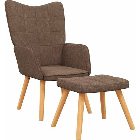 Maison Exclusive - Relaxsessel mit Hocker Braun Stoff