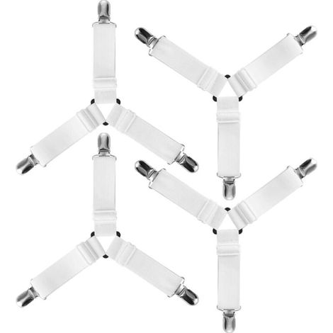 4pcs Triangle Attache Drap Housse Élastique Fixation Sangle de Maintien Réglable pour Literie, Drap Lit, Housse Repassage, Matelas, Canapé