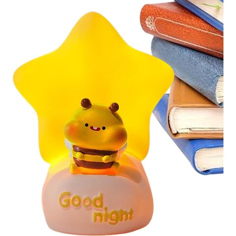 Veilleuse Mignonne Abeille Étoile Lune Décor De Bureau Lampe De Chambre Bébé Dessin Animé Pour Salon Chambre Chevet Studio Dortoir Professionnels Étudiants Designers Lecteurs (1/5)