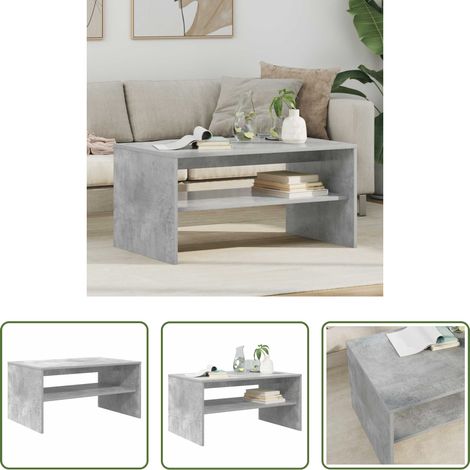 Table basse bois d'ingénierie - Table basse Gris béton 80 x 50 x 40 cm Bois d'ingénierie (1/5)